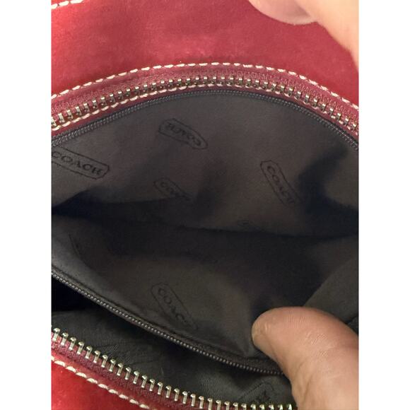 Coach 6121 Bleecker Satchel Linen Canvas & Red Leather Tote Bag*Vintage 1999 - Picture 9 of 16